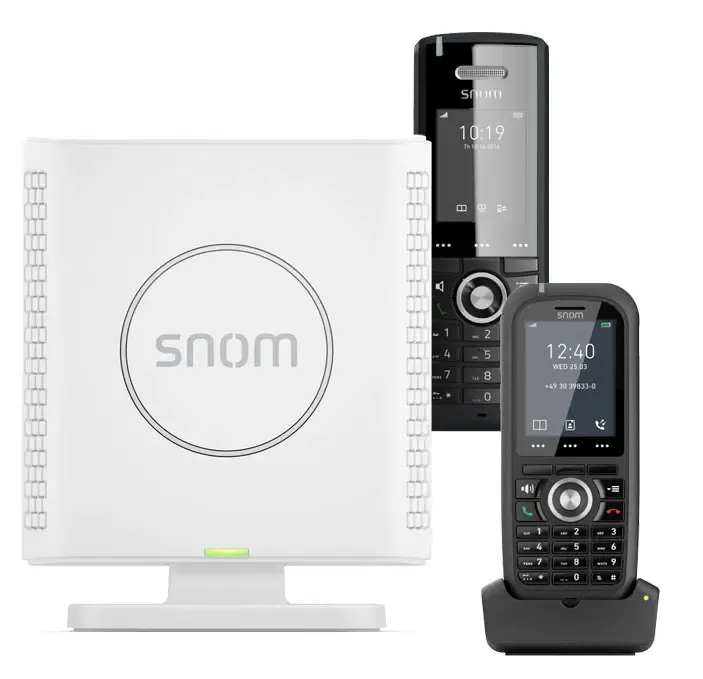 Snom M425-2 Solution sans fil : base DECT M400 + 1x Combiné M25 extensiblé jusqu'à 20 combinés