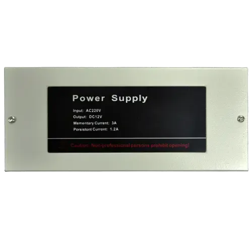 Source d´alimentation - Exclusif pour le contrôle d'accès - Entrée AC 220 V - Sortie DC 12,8 V, 5/1,8A - Peut être configuré comme NC/NO - Commande de différents types de serrures électriques - Circuit inducteur anti-blocage intégré - Potentiomètre de déverrouillage réglable intégré, portée 0-10s