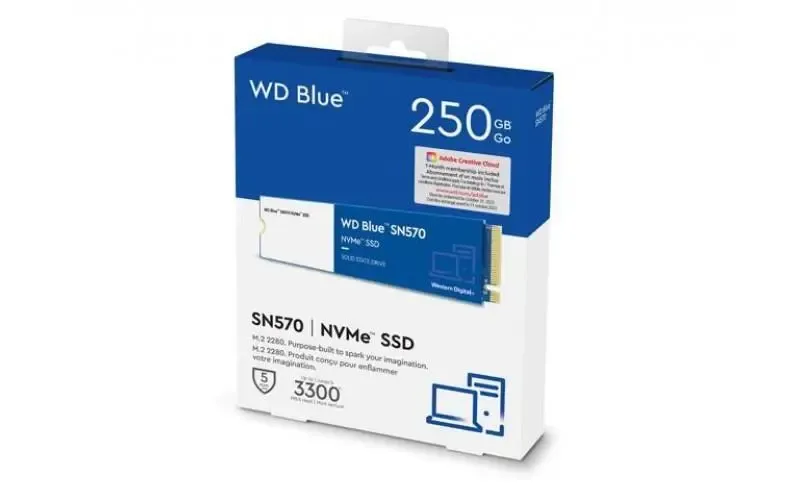 SSD 250GB M.2 Western Digital WDS250G2B0B WD Blue 3D NAND Internal SSD M.2 SATA