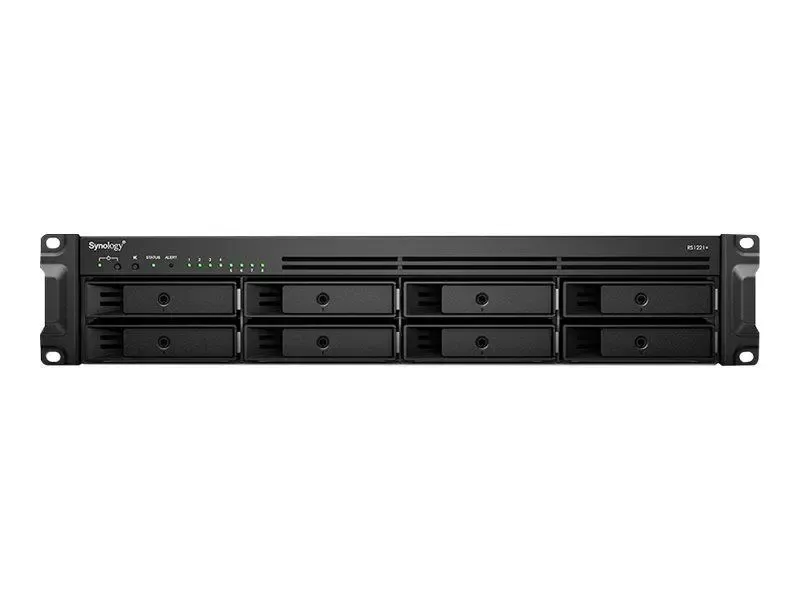 Synology RackStation RS1221+ NAS server 8 bays rack-mountable SATA 6Gb/s RAID RAID 0, 1, 5, 6, 10, JBOD RAM 4 GB Gigabit Ethernet iSCSI support 2U