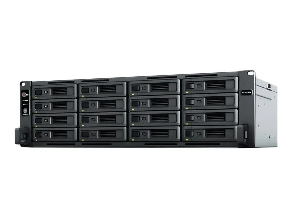 Synology RackStation RS2821RP+ NAS server 16 bays rack-mountable SATA 6Gb/s RAID 0, 1, 5, 6, 10, JBOD RAM 4 GB Gigabit Ethernet iSCSI support 3U