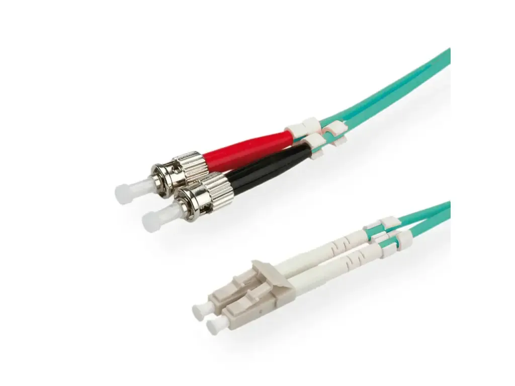 VALUE Fibre Optic Jumper Cable Mulitimode, 50/125µm, LC/ST, OM3, turquoise