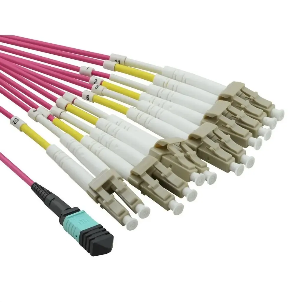 VALUE MPO Fan-Out Cable 50/125µm OM4, MPO/12x LC, violet