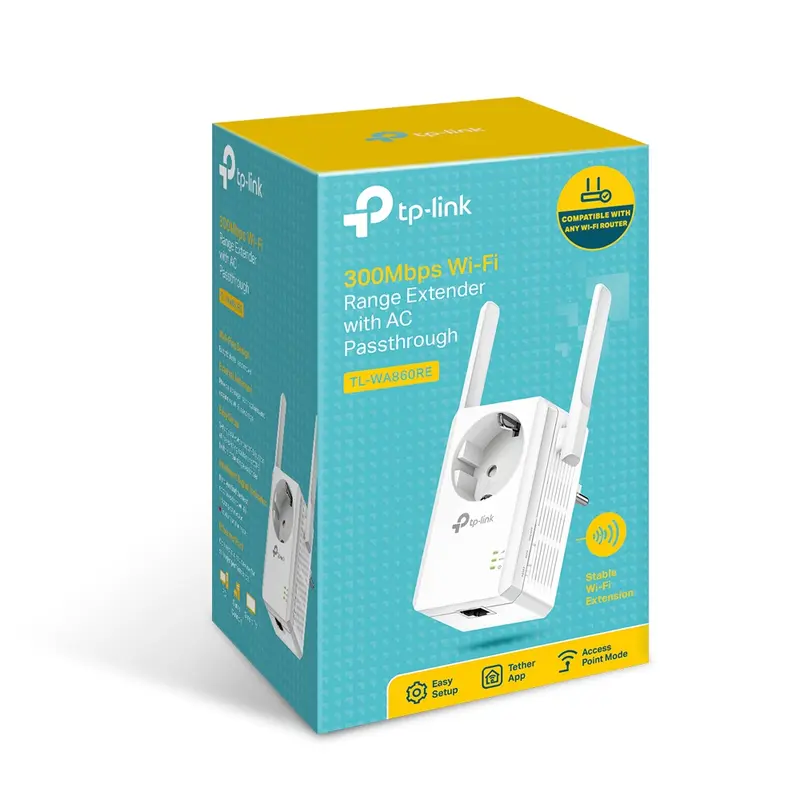 TL-WA860RE – Répéteur WiFi  / Point d'accès WiFi 4 (N 300 Mbps) avec prise gigogne