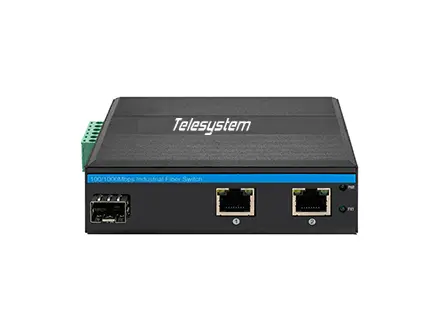 TS IF1F2-P     Industrial converter 10/100/1000M, 1xSFP fiber + 2 RJ45 with POE