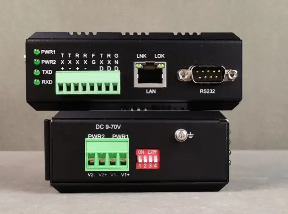 TS‐RS232DR‐ETH Industrial din-railed single channel serial server